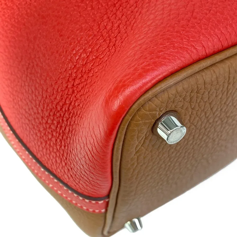 Hermès Picotin Lock Ccossack PM Handbag Rouge Coeur Gold